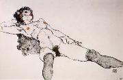 Egon Schiele Recumbent Female Nude with Legs Apart oil painting reproduction